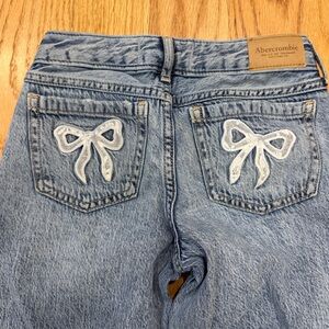 Abercrombie Kids Light Blue Jeans with Bow Accents